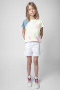 T-shirt Porter Junior - T-shirt in cotone multicolore tie&dye con scritta "Rock & Roll" - Junior