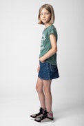 Boxo Girls’ T-Shirt - Girls’ dark green short-sleeved cotton jersey T-shirt with insignia print and embroidery.