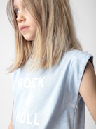 Alin Girls’ T-shirt - Girls’ short-sleeved T-shirt with “Rock & Roll” slogan.