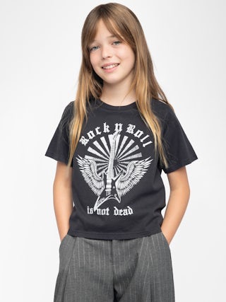 Amber Girl's T-shirt - Round neck t-shirt, regular fit, logo printed on the front.