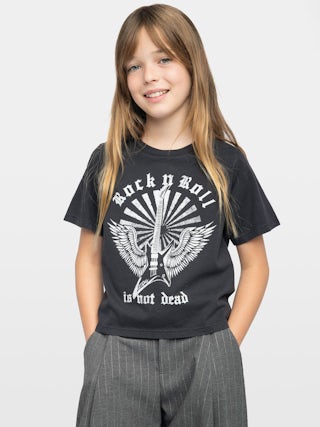 Amber Girl's T-shirt - Round neck t-shirt, regular fit, logo printed on the front.