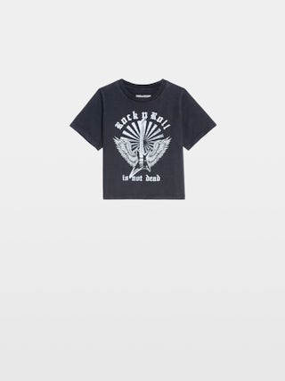 Amber Girl's T-shirt - Round neck t-shirt, regular fit, logo printed on the front.