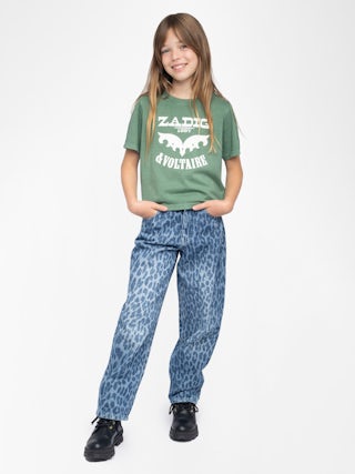 Amber Girl's T-shirt - Round neck t-shirt, regular fit, printed "Zadig&Voltaire" logo on front.