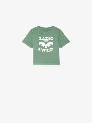 Amber Girl's T-shirt - Round neck t-shirt, regular fit, printed "Zadig&Voltaire" logo on front.