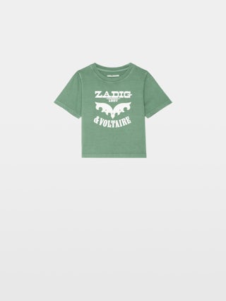 Amber Girl's T-shirt - Round neck t-shirt, regular fit, printed "Zadig&Voltaire" logo on front.