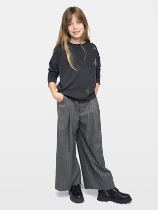 Jo Girl's T-shirt - Long-sleeved t-shirt with round neck and rhinestone star illustration on the front.