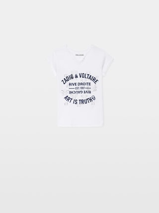 Boxo Girls T-shirt - Henley t-shirt, short sleeves, flocked logo on front, wing embroidery on sleeve.