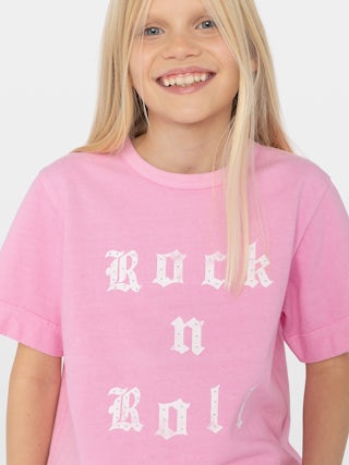 T-shirt Jis Girl - - Short sleeves with rolled detail
- Front print with studs
- Back print with rhinestones