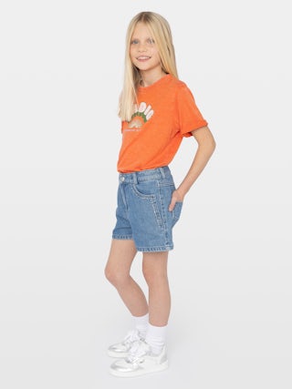 T-shirt Niels Girl - Short-sleeved jersey T-shirt with burnout finish. Front print.