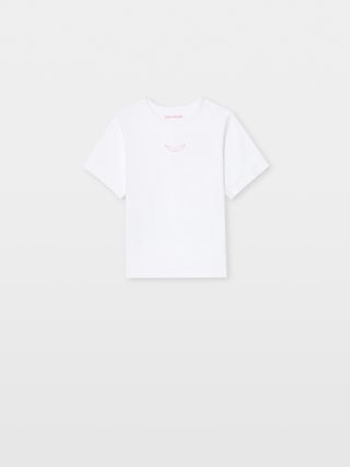 T-shirt Jis Girl - - Short sleeves with rolled detail
- Front print with studs; back print with rhinestones