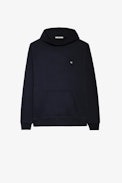 Sanchi Skull Hoodie - Men's fleece sweatshirt in ink colour with skull patch