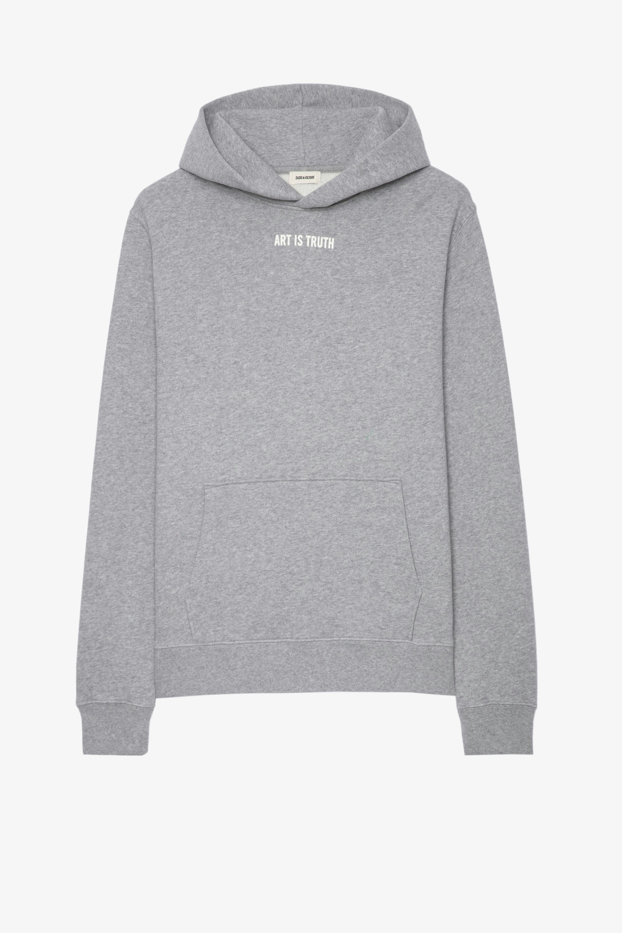 Sanchi Sweatshirt Men's 'Art is Truth' grey cotton hoodie