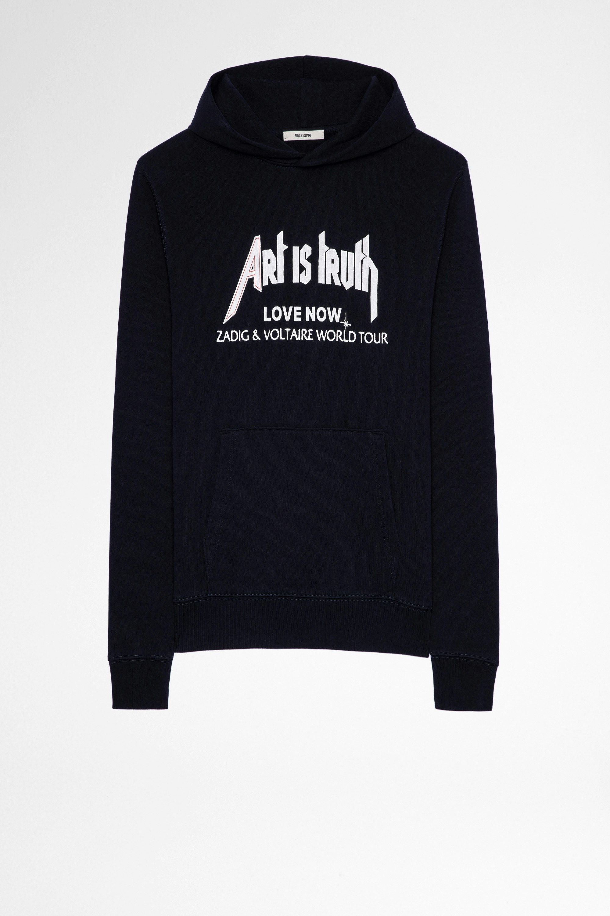 Sweatshirt Sanchi Herren-Hoodie mit Art is truth-Print. Hergestellt mit Fasern aus biologischem Anbau