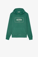Sudadera Sanchi Blason - Sudadera de algodón de manga larga para hombre con capucha y blasón de la marca