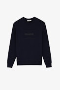 Felpa Simba Blason - Felpa in cotone blu navy con applicazione stemma da uomo