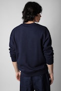 Felpa Simba Blason - Felpa in cotone blu navy con applicazione stemma da uomo
