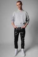 Simba Badge Sweatshirt - Men's flecked grey jumper
