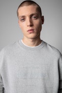 Simba Badge Sweatshirt - Men's flecked grey jumper