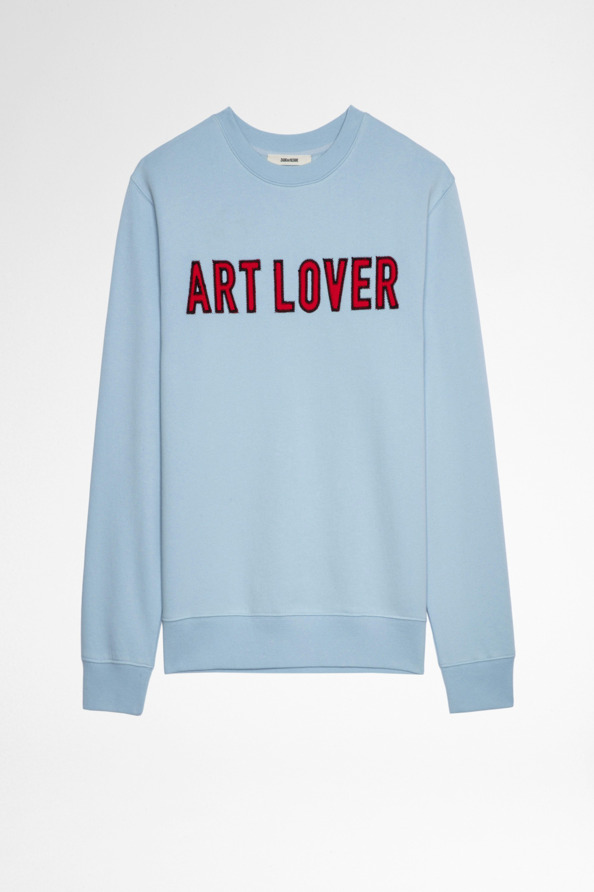 Simba Art Lover Sweatshirt Men's sky blue sweatshirt with Art Lover patch. This product is GOTS certified and made with fibers from organic farming.