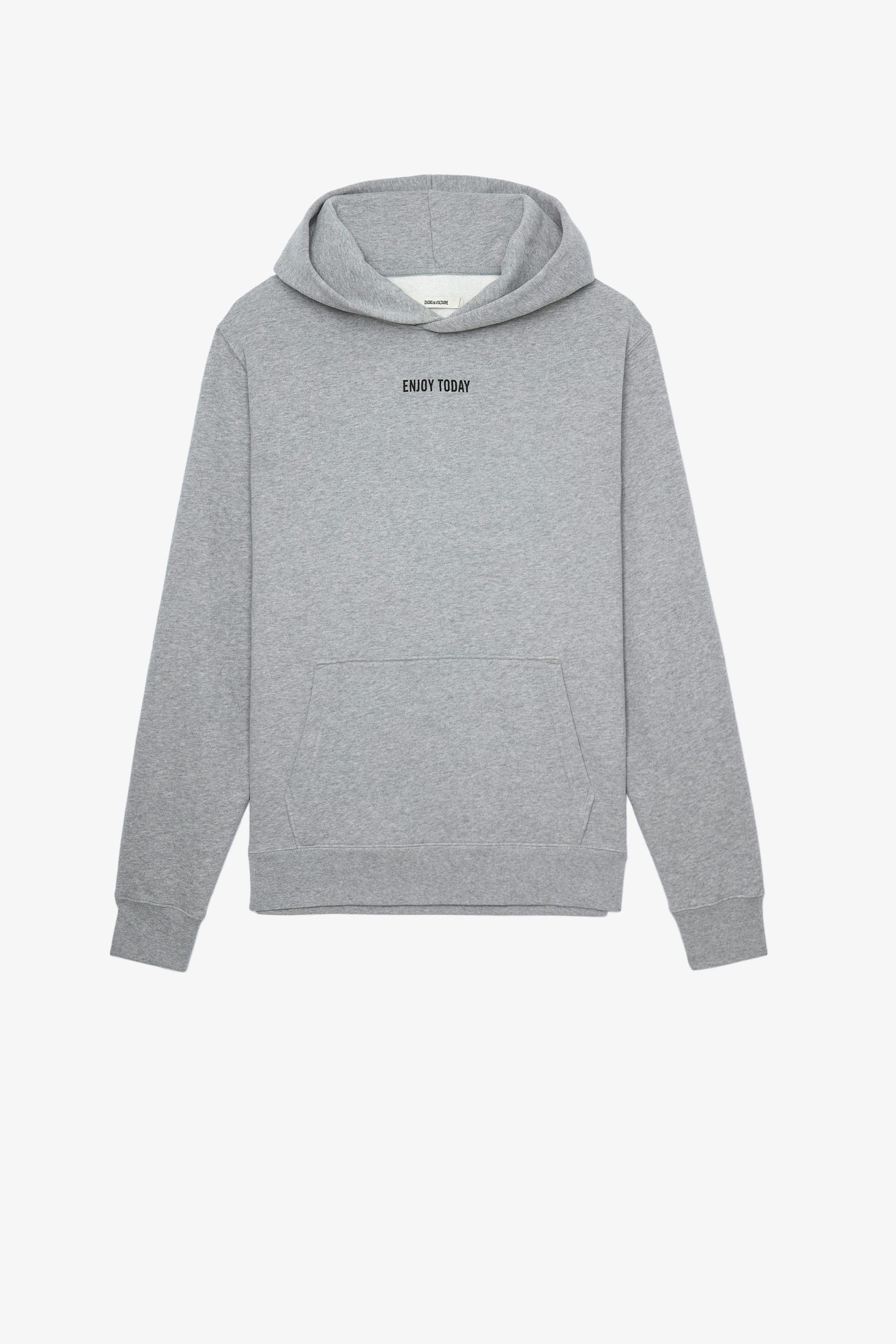 Sanchi Photoprint スウェット Men’s light grey cotton sweatshirt with photoprint on back