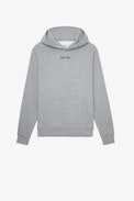 Sudadera Sanchi Photoprint - Sudadera de hombre de algodón gris claro adornada con un estampado fotográfico en la espalda