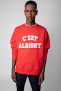 Felpa Simba College - Felpa in cotone arancione C'est alright da uomo
