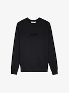 Sudadera Simba - Sudadera negra de felpa de algodón adornada con la inscripción «Voltaire» en la parte delantera y flechas en la espalda para hombre.