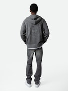 Felpa Alex Skull - Felpa in cotone grigio con zip, cappuccio, tasche e toppa Skull XO.
