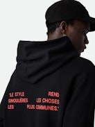 Sancho Photoprint Sweatshirt - Men's black hoodie with photo print on front.