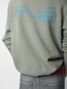 Simba Photoprint Sweatshirt - Grey long-sleeved sweatshirt with photoprint and printed slogan.