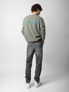Simba Photoprint Sweatshirt - Grey long-sleeved sweatshirt with photoprint and printed slogan.