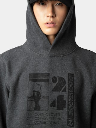 Sanchi Sweatshirt - Long-sleeved hooded sweatshirt with Cosmic photoprint.