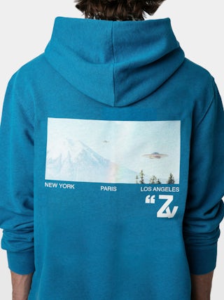 Sanchi Sweatshirt - Hooded sweatshirt, long sleeves with Rainbow photoprint.