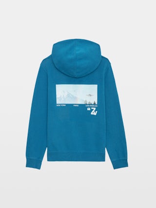 Sanchi Sweatshirt - Hooded sweatshirt, long sleeves with Rainbow photoprint.