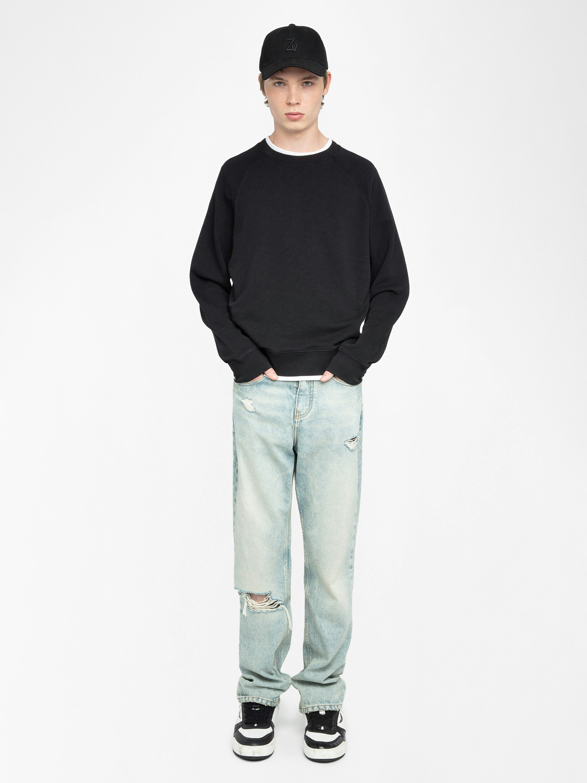 Uppy Sweatshirt - Raglan long-sleeved sweater with back print.