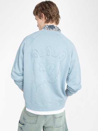 Uppy Sweatshirt - Raglan long-sleeved sweater with back print.