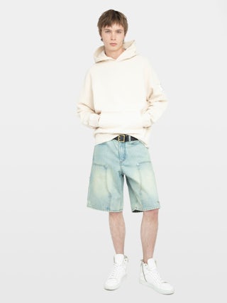 Georgio Sweatshirt - Long-sleeved hooded sweater with raglan sleeves and back print.