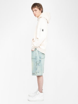 Georgio Sweatshirt - Long-sleeved hooded sweatshirt with raglan sleeves and back print.