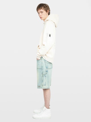 Georgio Sweatshirt - Long-sleeved hooded sweater with raglan sleeves and back print.