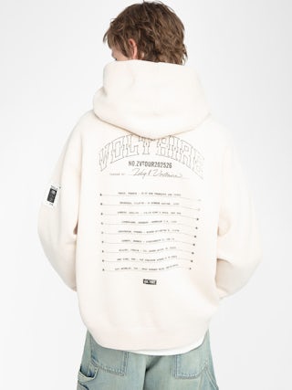 Georgio Sweatshirt - Long-sleeved hooded sweatshirt with raglan sleeves and back print.