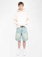 Georgio Sweatshirt - Long-sleeved hooded sweatshirt with raglan sleeves and back print.