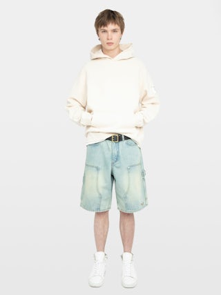 Georgio Sweatshirt - Long-sleeved hooded sweater with raglan sleeves and back print.