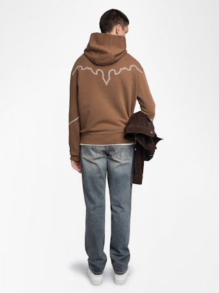 Sweeny Sweatshirt - Long-sleeved hooded sweatshirt with western cutouts.