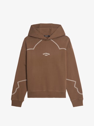 Sweeny Sweatshirt - Long-sleeved hooded sweatshirt with western cutouts.