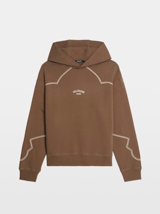 Sweeny Sweatshirt - Long-sleeved hooded sweatshirt with western cutouts.