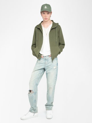 Alex Sweatshirt - Hooded sweatshirt with zip closure, long sleeves and back print.