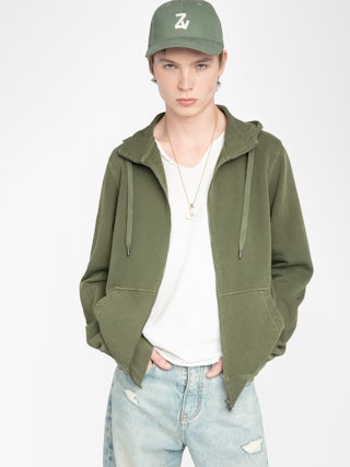 Alex Sweatshirt - Hooded sweatshirt with zip closure, long sleeves and back print.