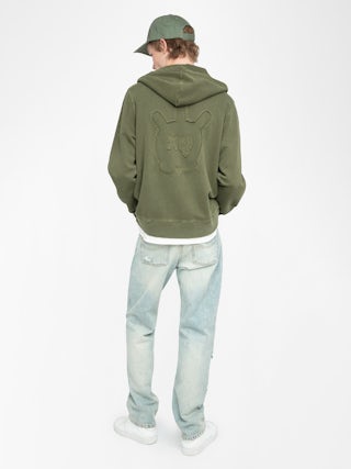 Alex Sweatshirt - Hooded sweatshirt with zip closure, long sleeves and back print.
