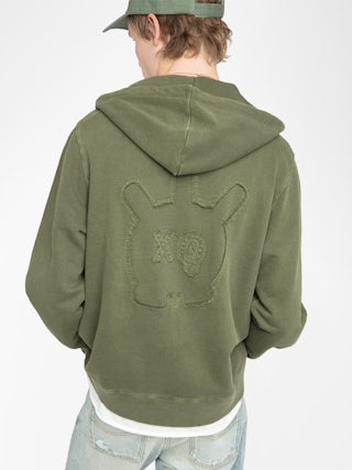 Alex Sweatshirt - Hooded sweatshirt with zip closure, long sleeves and back print.