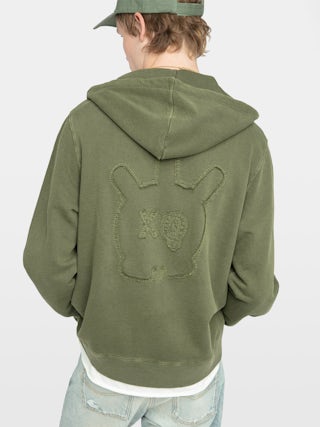 Alex Sweatshirt - Hooded sweater with zip closure, long sleeves and back print.